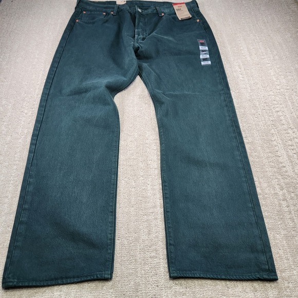 Levi's Other - Levis 501 Jeans Men 38x30 Straight‎ Leg Button Fly Green Denim Classic